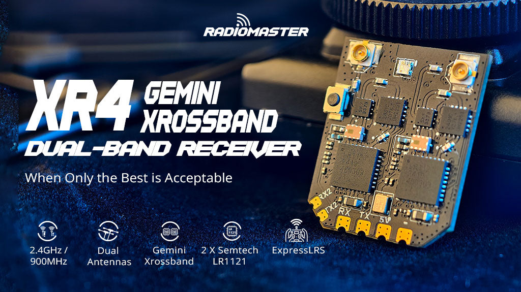 XR4 Gemini Xrossband Dual-Band ExpressLRS Receiver